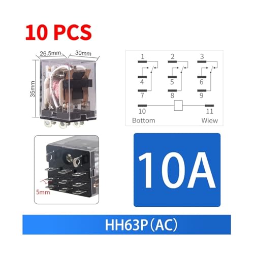 Mini relais intermédiaire HH63P LED avec technologie électromagnétique générale 220V AC