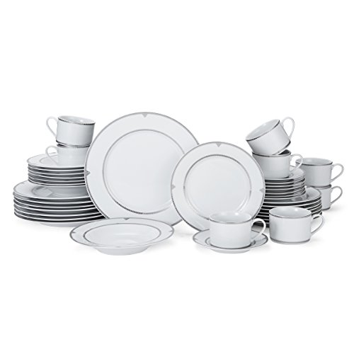 Image of Mikasa Regent Bead 40-Piece Porcelain Dinnerware Set, Service for 8