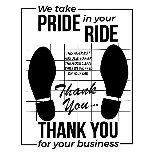 50Pcs White Car Paper Floor Mats Protective Auto Floor Mat,Disposable Paper Floor Mats For Cars Auto Vehicles Automotive,Printed With Cute Footprint Paper 15.7''X 19.7'' #TOP6