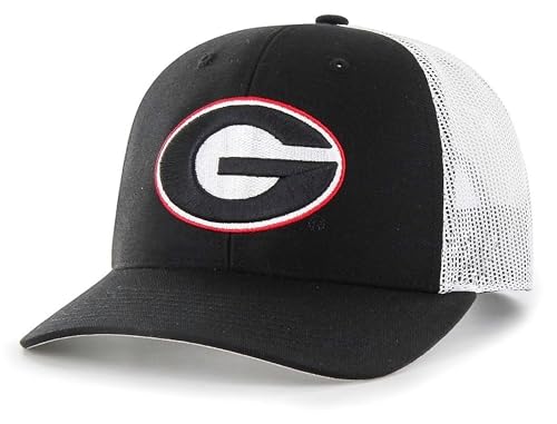Officially Licensed University Georgia Mesh Trucker Hat Classic Bulldogs Primary Team Logo Adjustable Black/White Snapback Baseball Sports Cap