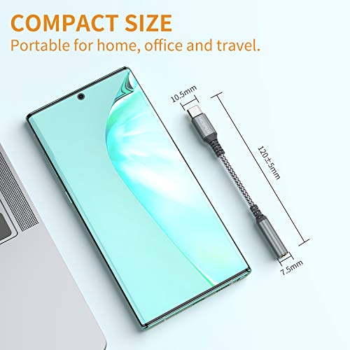 Usb Type C To 3.5Mm Female Adapter,Usb C To Aux Audio Dongle Cable Cord Headphone Jack Compatible With Pixel 4 3 Xl,Samsung Galaxy S23 S22 S21 S20 Ultra Note 20 10 S10 Plus,Ipad Pro,Mate 30 Pro(Grey) #TOP5