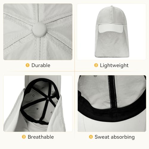 Image of American Trends Mens Sun Hat with Neck Flap, UV Protection Outdoor Flap Hat, Packable Soft Fishing Hiking Gardening Hat
