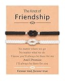 UNGENT THEM Matching Best Friend Friendship Bracelets for Women Birthday Valentines Galentines Day Long Distance Gifts Jewelry for 2 Friends Bff Bestie Woman Love Knot