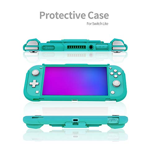Tpu Case For Nintendo Switch Lite, Protective Case For Nintendo Switch Lite With Game Card Storage And Kickstand - Turquoise #TOP4