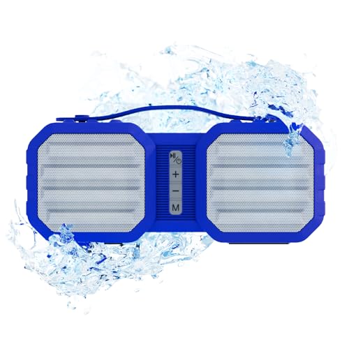 Image of Coby Ranger Wireless Portable Speaker with Bluetooth 5.3 and FM Radio, IPX5 Water-Resistant, Micro-USB, AUX, and TF Card Input, Rechargeable Battery with 7-Hour Playtime, 10 Watts, Blue
