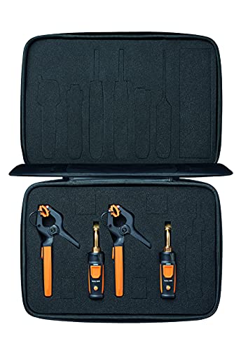 testo Smart Probe Kit I HVAC/R Gauge Set for air Conditioning & UEi Test Instruments PDT650 Folding Pocket Digital Thermometer,Yellow #2