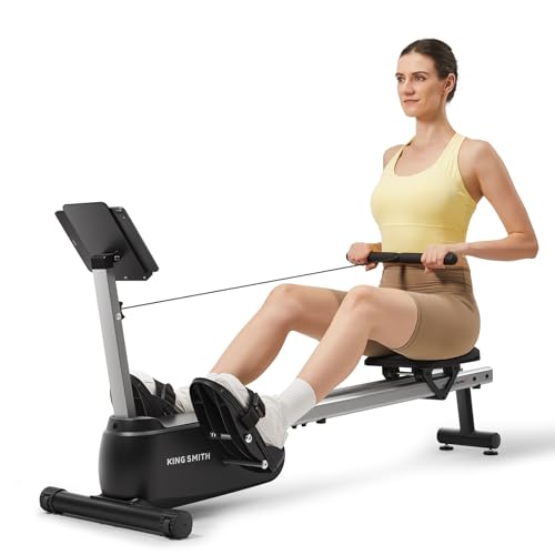 Image of KINGSMITH Rowing Machines for Home Foldable, Compact Row Machine, 400LB & 350LB Weight Capacity, Folding Rower Machine with Adjustable Resistance, Data Monitor, App Supported