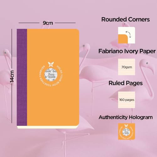 Image of FlexBook Smartbooks Notebook 160 Pages Ruled 9 x 14 cm Couverture Orange /Dos Mauve