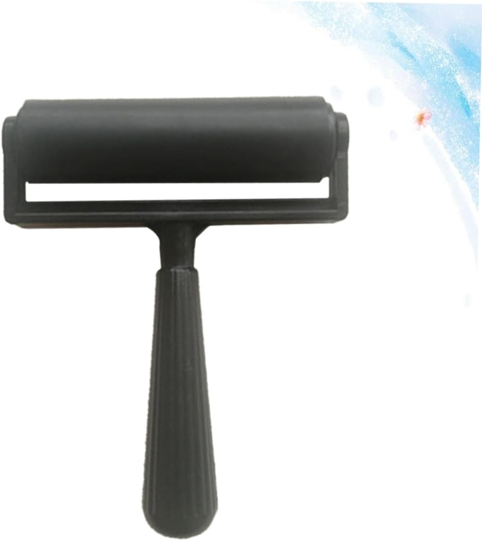 COOLHIYA Black Rubber Printmaking Roller Stamping Tool for Even Ink Application Craft Roller for Printmaking Stamping and Graphic Projects