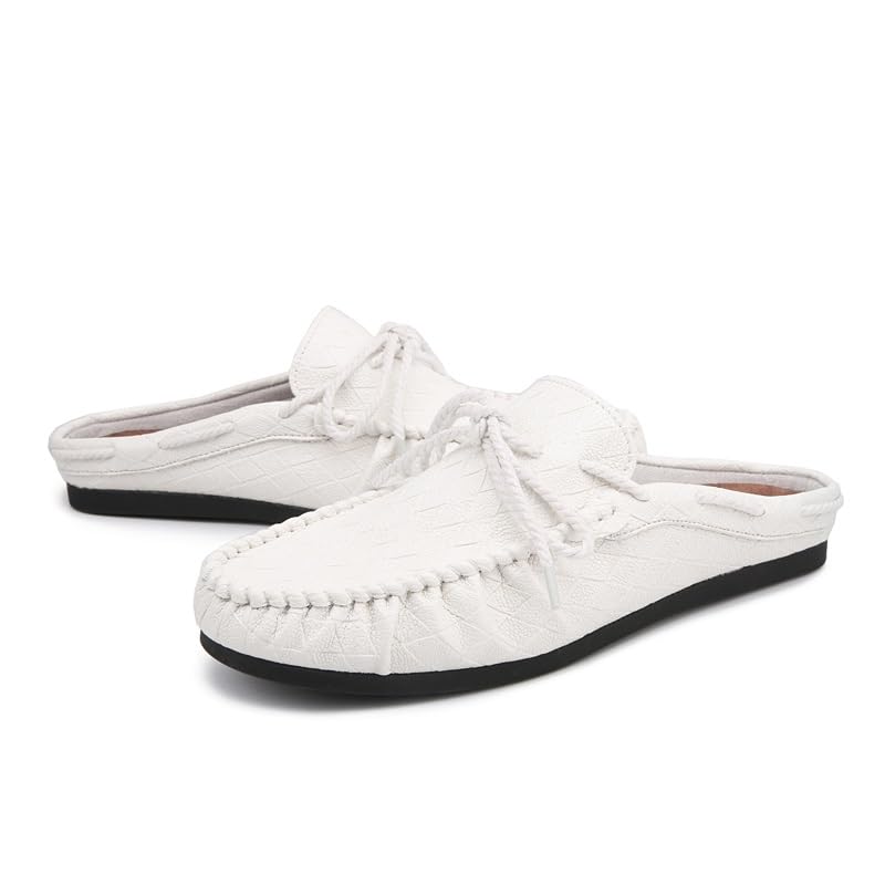 Mens Loafers Round Toe PU Leather Mule Slippers Sandals Slip Resistant Anti-slip Flexible Casual Slip-on3