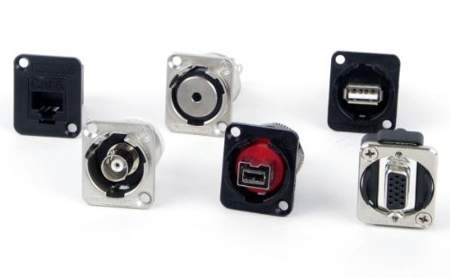 Switchcraft EHHD15MF HD15 Male to Female Feed thru Panel Mount Jack, Nickel Finish