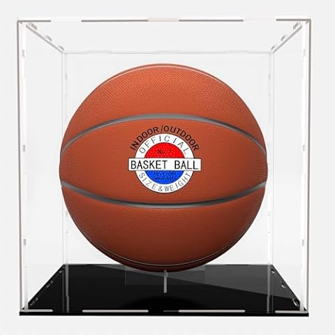 Basketball Display Casec Thickened Clear Acrylic Cube Box Assemble Countertop Display Holder Sport Souvenir Protection Stand Holder Cover