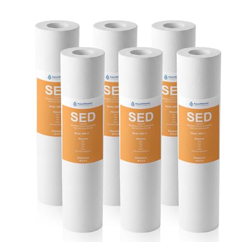 1 Micron Whole House Sediment Filter 10 x 2.5 for RO & Well Water Filters Replacement Cartridges Compatible with AP110 WHKF-GD05 WFPFC5002 CFS10 6 Pack