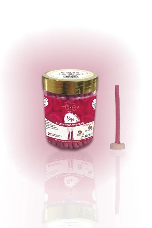 Rose Luxury Dhoop Sticks (125gm) Organic and Non-Toxic for Festivals, Daily Pooja, Meditation, Stress Relief, Yoga, Home Fragrance.-image-18