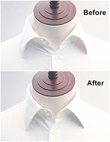 Image of Lary 28 Pcs Plastic Collar Stays in Glass Bottle, Men's Dress Shirt Accessory