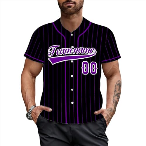 Custom Stripe Baseball Jersey - Camiseta deportiva personalizada para hombres y mujeres miniatura 2