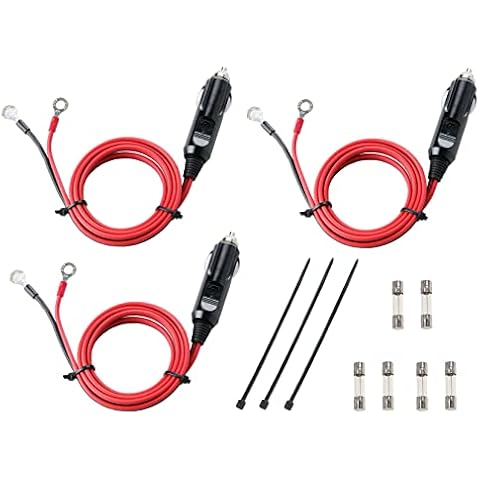 Carviya 12V 24V Heavy Duty 16 AWG 15A 20A Male Plug Cigarette Lighter Adapter Power Supply Cord with 1 Meter 3.3 Feet Cable Wire for Car Inverter,Air Pump, Electric Cup Cover