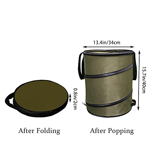 Image of Camping Trash Can, Pop-Up Trash Can /Recycle Bin, Reusable Yard Waste Bags /Lawn Bags /Leaf Bags, Car Garbage Can, Foldable Camping Recycling Bin 2-Pack (Green10gallons)