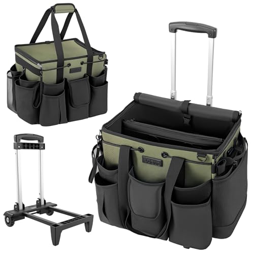 Image of Large Cleaning Caddy for Cleaning Supplies Organizer, Rolling Cleaning Caddy Bags with Wheels for Housekeepers, Cleaning Carts on Wheels for Home Car Office Picnic