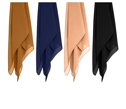 Image of Premium Georgette Hijab for Girls & Women | Lightweight and Breathable | Combo Pack of 4 | 180 cm x 70 cm