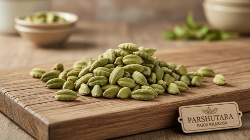Image of Parshutara Farm Green Cardamom 200g | Premium Green Elaichi | Aromatic Whole Cardamom for Tea, Desserts & Cooking