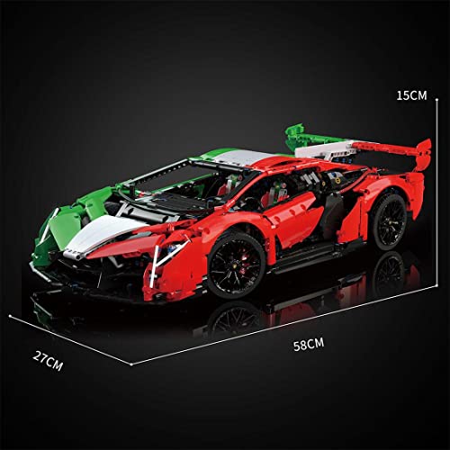 AMOC Technik Statische Version Sportwagen Baukasten für Lamborghini, 3611 Teile+ 1:8 Sportwagen Bauset, Kompatibel mit… – Bild 7