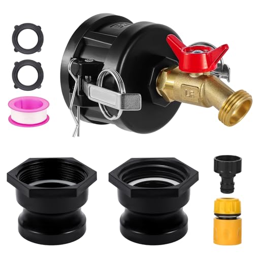 IBC Tote Hose Adapter, 2" Cam Lock Fittings for 275-330 Gallon IBC Tote Tank, 2" Fine and Coarse Groove, 1/2" Male NPT Inlet ×3/4" Male GHT Brass Hose Faucet Garden Hose Connector by Ana Ark - Used condition - US$15.63