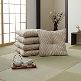 イケヒコ 座布団 銘仙判 日本製 錦 ベージュ 約55×59cm 5枚組 セット 麻の葉 #1240870022308