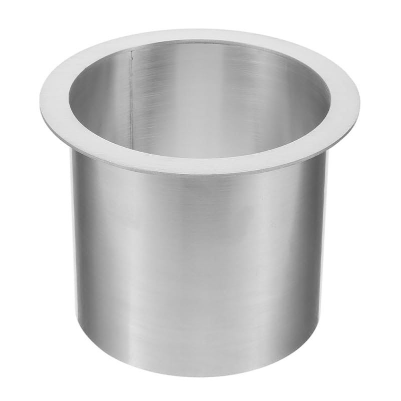 Cabilock 304 Stainless Steel Drop-in Trash Chute Round Built-in Kitchen Waste Holder Smooth Finish Countertop Grommet for Easy Waste Disposal