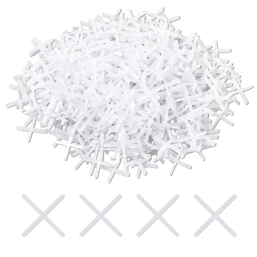 Image of 1 /8 Inch Tile Spacers, 500 Pcs Cross Tile Leveling Clips Floor Wall Plastic Tiles Shim for Various Types of Ceramic Tiles Installation Leveling