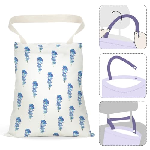 Image of Car Trash Bag Car Garbage Bag Hanging Cars Trash Can Spring Decor Waterproof Cars Back Seat Organizer for Vehicle Travelling Swimming Camping Blue Flower Decor