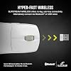 Corsair M75 AIR Wireless Ultra-Light FPS Gaming Mouse 26,000 DPI Ultra-Fast Input Symmetric Shape iCUE Compatible PC, Mac White