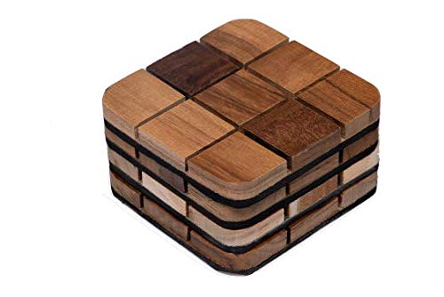 Porta Copos de Madeira - 4 Peças