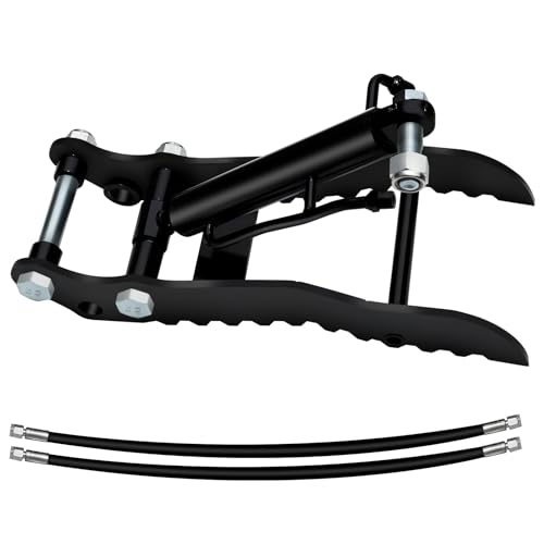 DANWIWEE Hydraulic Thumb Clip For Mini Excavators Attachments Metal Grab Clip Thumb with 2*M14 Hoses for Single Hole Hydraulic Thumb Clip without L-Shaped Bracket