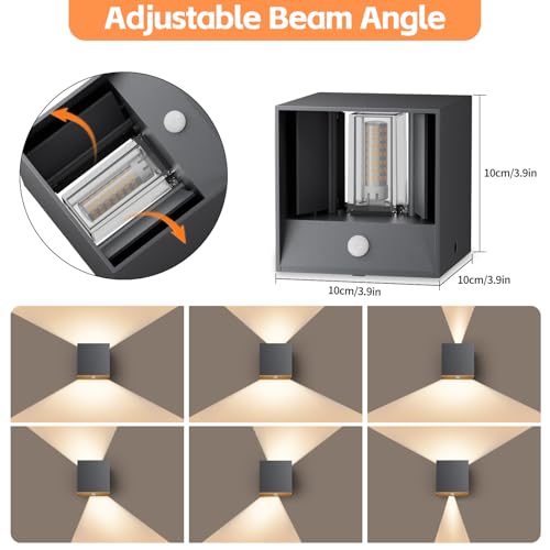 Aplique LED exterior con sensor de movimiento gris 3000K iluminación regulable 6W 5