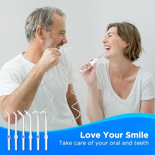 Image of Replacement Tips for Waterpik, Water Flosser Replacement Heads Parts for Waterpik Oral Irrigator(2 Classic Jet Tips + 2 Plaque Chaser Tips + 2 Implant Denture Tips + Storage Case Combo)