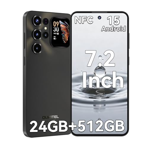 OUKITEL C68 Plus Smartphone 24GB + 512GB Telefono Movil 7.2' 120Hz Teléfono Móvil Gemini AI Android 15 Telemovel Phone 64MP+8MP 6000mAh Dual SIM Celulares NFC/Face ID/Octa-Core/GPS/OTG/5G WiFi/BT5.0
