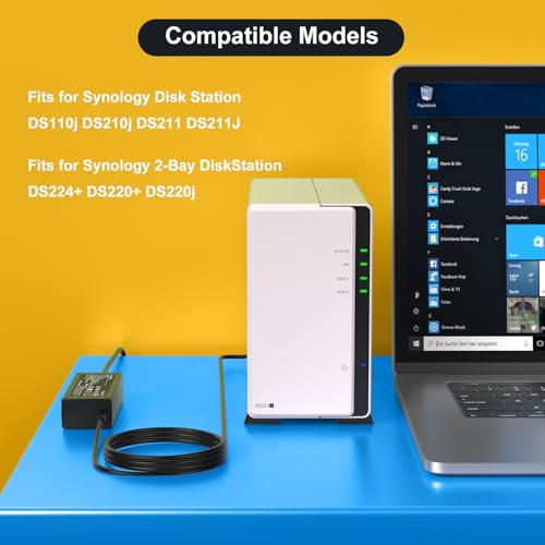 Ładowarka 12V Kompatybilna z Synology Disk Station DS224+ DS223j DS220+ DS220j DS218+ DS216 DS118 DS214 DS213 DS212 DS211 DS210 DS209 Sieciowa pamięć masowa NAS Serwer Przewód zasilający