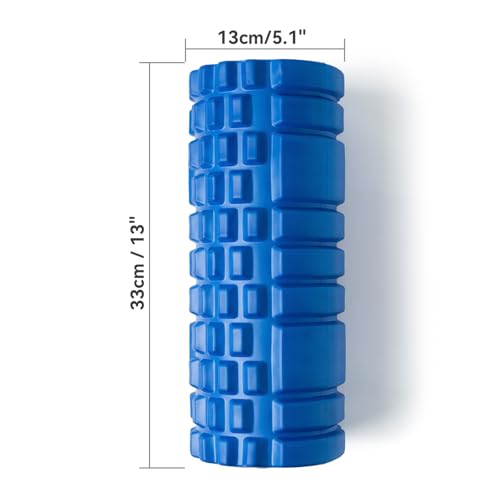 Image of Foam Roller for Deep Tissue Massager, 13 inch High Density Exercise Patented Roller for Muscle Massage and Myofascial Trigger Point Release Back Roller for Fitness, Yoga and Pilates (Blue)