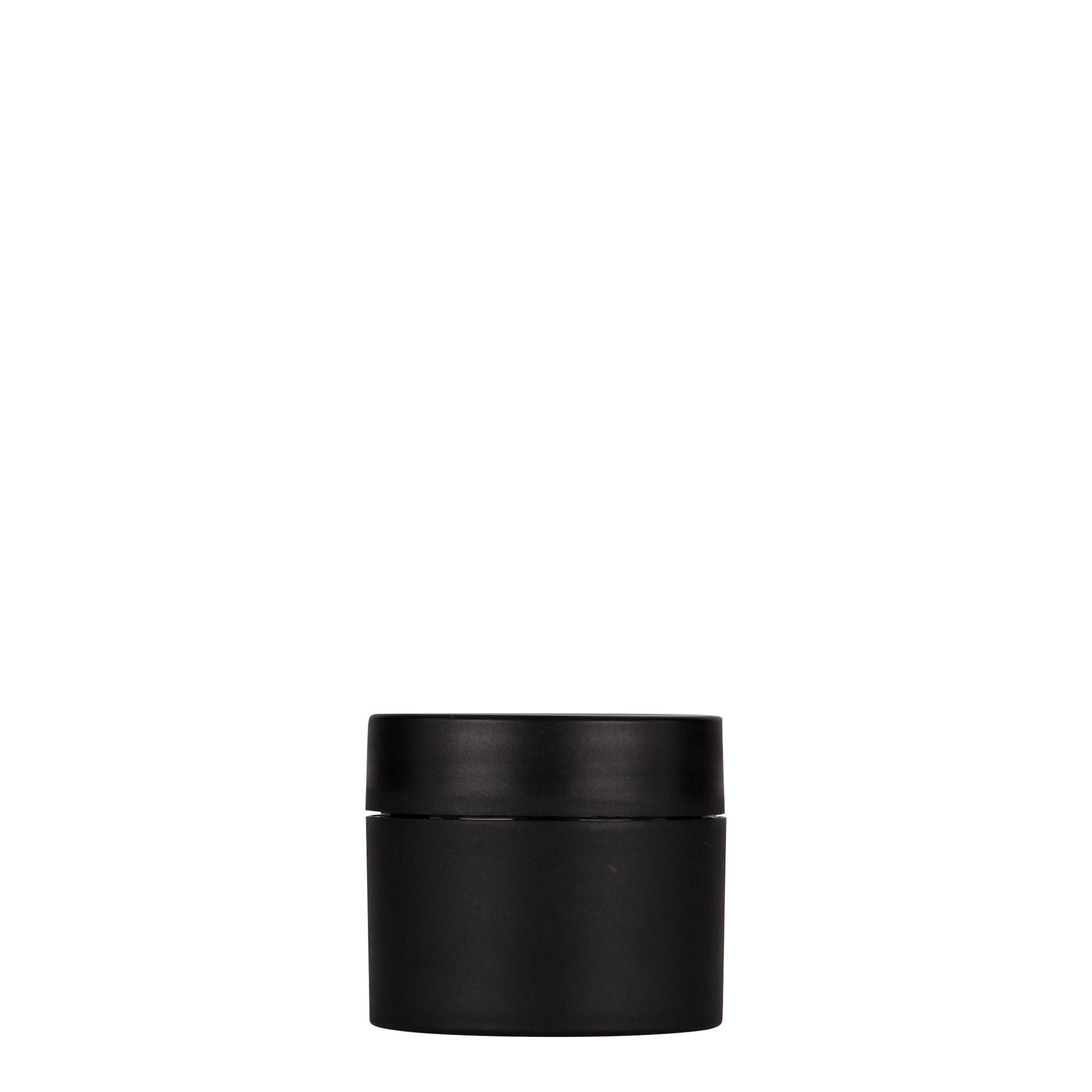 kosmetyczny Antonella PP, 30 ml, puszka z podwójną ścianką, czarna, z zakrętką, zestaw 24 szt. do kremów, maści, produktów do pielęgnacji