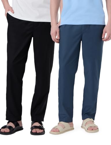 Image of Symbol Premium Men's 100% Cotton Super Soft Solid Pyjamas | Elasticated Waistband | Dual Side Pockets | Available in Plus Sizes