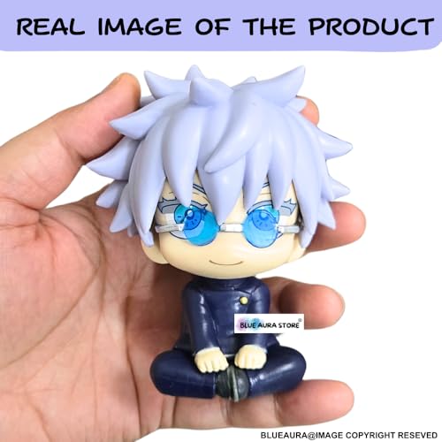 Image of Blue Aura Jujutsu Kaisen Gojo Action Figure Height -10cm Multicolour PVC | Gojo Chubby