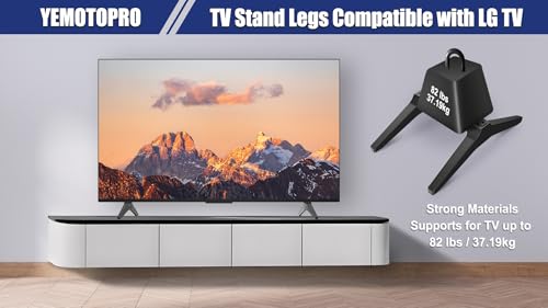Image of TV Stand for LG TV Replacement Base Legs for 49 50 55 Inch LG TV 55UK6500 55UJ6540 55UM7300 55UN6900 55LJ5500UA 49UJ6300 49UK6300 49UM7300 49UN6900 50UK6300 50UK6500 50UM7300 50UN6900 with Screws