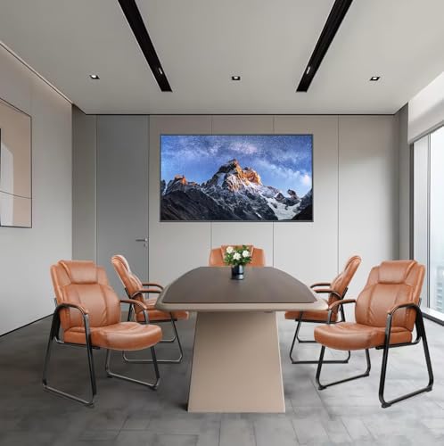 Image of CLATINA Guest Chair Big & Tall 500 lbs, PU Leather Office Reception Chairs, Sled Base, No Wheels, Brown, Set of 6 for Waiting Room, Conference, Lobby, Living Room