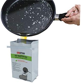 Range Kleen Grease Container for Kitchen – “600-02 Trap the Grease” Grease Keeper System w/ 2 Fat Trapper Refill Bags + Kitchen Grease Container