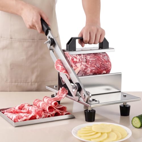 Moongiantgo Frozen Meat Slicer Manual, 10mm Thickeness Adjustable