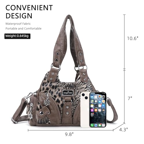 Image of Angel Kiss Purses for Women Small Hobo Shoulder Bags Vagen Leather Multi-Pocket Tote Bag with Zipper