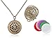 Plant Therapy Aromatherapy Diffuser Necklace Pendant for Essential Oils. 1.15" Antique Bronze Round Locket with Two Chains (21" and 28") and 5 Colored Felt Pads (Purple, White, Pink, Red and Green)