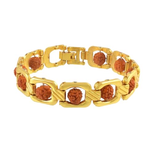 5 Mukhi Gold Plated Essential Rudraksha Bracelet | (B0DHVMJDT3) Amazon Price History, Amazon Price Tracker