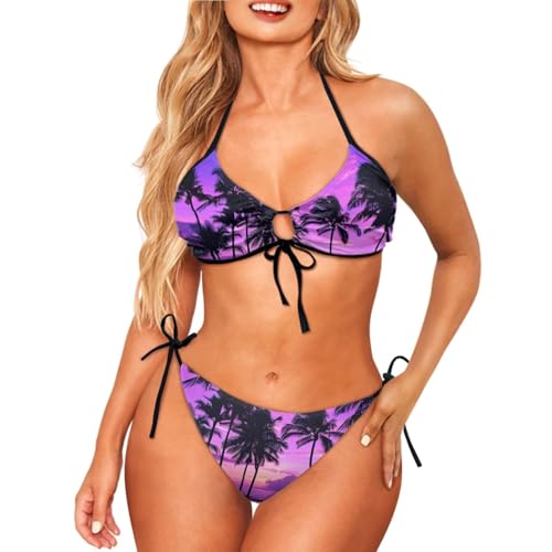 Hawaiian Couples Matching Swimsuits Women's Bikini Sets with Men's Swim Trunks2